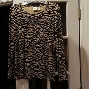Chico's animal print knit top, size 1